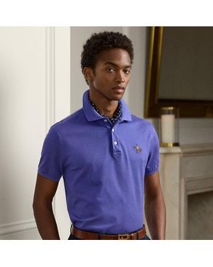 Ralph Lauren Custom-Slim-Fit Poloshirt Aus Piqué - Blau