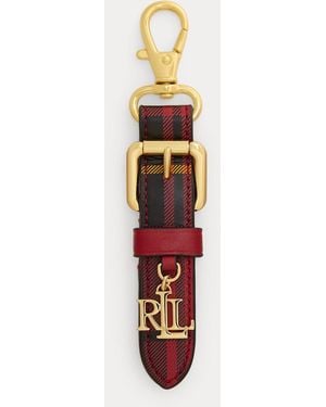 Ralph Lauren Geruite Nappaleren Sleutelhanger - Rood