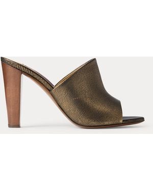 Ralph Lauren Mulé Adela De Piel De Becerro De 95 Mm - Marrón
