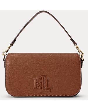 Ralph Lauren Pebbled Leather Small Adley Shoulder Bag - Brown