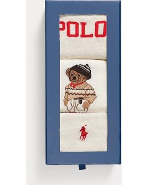 Polo Ralph Lauren Set Van 3 Paar Sokken Met Polo Bear - Blauw