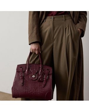 Ralph Lauren Sac Soft Ricky 33 En Alligator - Violet