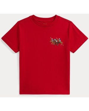 Polo Ralph Lauren Ralph Lauren Boy's Triple-Pony Cotton Jersey Tee - Red