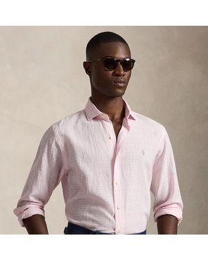 Polo Ralph Lauren Custom Fit Striped Seersucker Shirt - Pink