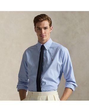 Ralph Lauren Custom Fit Striped Pinpoint Oxford Shirt - Blue