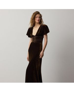 Ralph Lauren Charisse Changeant-Fluwelen Avondjurk - Zwart