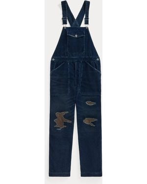 RRL Kordsamt-Overall Mit Ausbesserungen - Blau