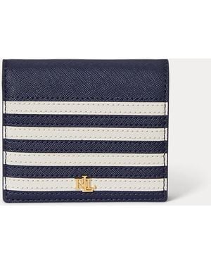 Ralph Lauren Kompakte Color-Block-Lederbrieftasche - Blau