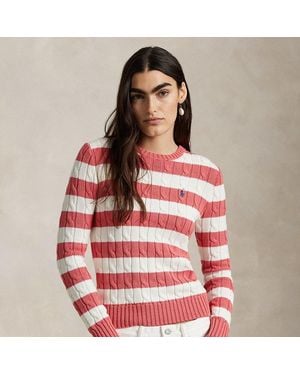 Polo Ralph Lauren Maglia in cotone a trecce con righe - Rosa