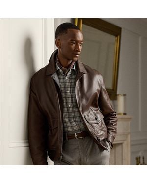 Ralph Lauren Everett Leather Flight Jacket - Brown