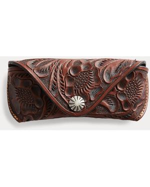 RRL Hand-tooled Leather Eyeglass Case - Brown