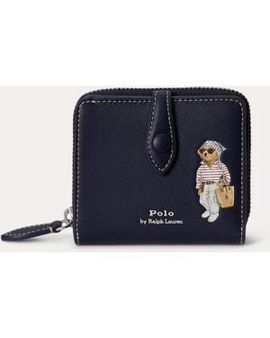 Polo Ralph Lauren Polo Bear Leather Compact Wallet - Blue