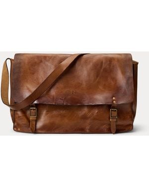 RRL Leather Messenger Bag - Brown