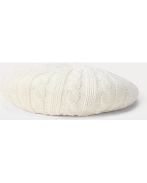 Ralph Lauren Cable-Knit Beret - White