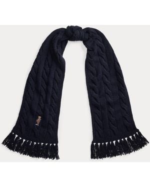 Polo Ralph Lauren Sciarpa Polo Bear lavorata a trecce - Blu