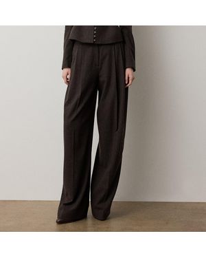 Ralph Lauren Clarice Wool Herringbone Pant - Black