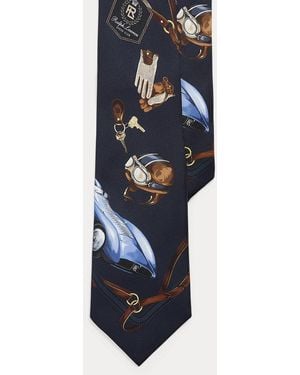 Ralph Lauren Automobile-Print Silk Tie - Blue