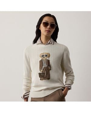Ralph Lauren Summer Polo Bear Silk Crewneck Jumper - Grey