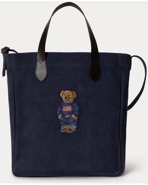 Polo Ralph Lauren Polo Bear Roughout Suede Tote - Blue