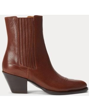 Ralph Lauren Stivali western Chelsea in pelle - Marrone