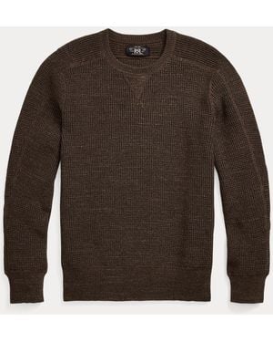 RRL Waffle-Knit Cotton-Wool Jumper - Brown