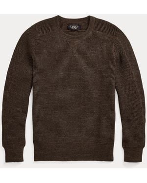 RRL Maglia in cotone e lana a nido d'ape - Marrone