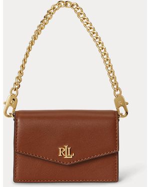 Ralph Lauren Leather Chain Card Case - Brown