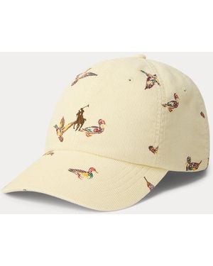Ralph Lauren Duck-Print Corduroy Ball Cap - Natural