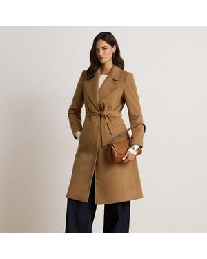 Ralph Lauren Abrigo Cruzado De Mezcla De Lana - Neutro