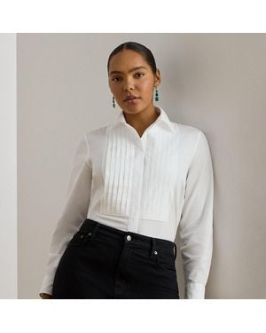 Ralph Lauren Ralph Lauren Bib-Front Cotton Broadcloth Shirt - White