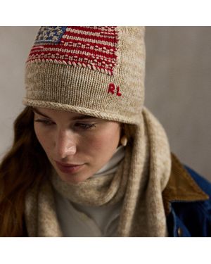 Ralph Lauren Flag Wool-Blend Beanie - Brown