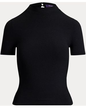 Ralph Lauren Stretch Short-Sleeve Jumper - Black
