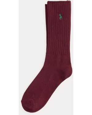Ralph Lauren Cotton-Blend Crew Socks - Purple