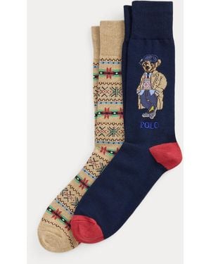 Polo Ralph Lauren Polo Bear Trouser Sock 2-Pack - Blue