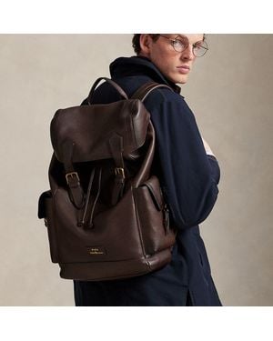 Polo Ralph Lauren Pebbled Leather Backpack - Black