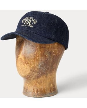 RRL Ranch Logo Denim Ball Cap - Blue