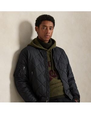 Ralph Lauren Quilted Jacquard Bomber Jacket - Black