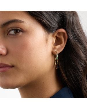 Ralph Lauren Plated Baguette-Stone Hoop Earrings - Metallic