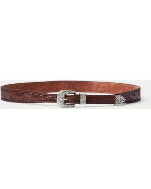 RRL Nastro da cappello in pelle - Marrone