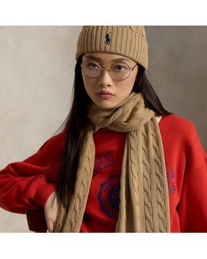 Polo Ralph Lauren Cable-Knit Cotton Beanie - Natural