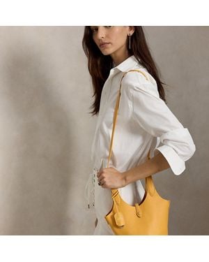 Polo Ralph Lauren Polo Play Small Leather Tote & Crossbody - Metallic