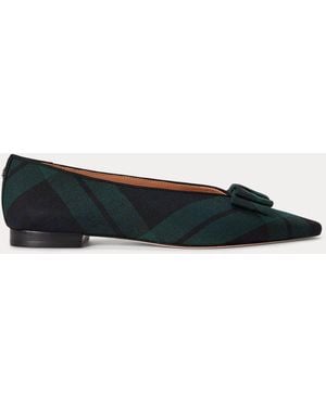 Ralph Lauren Ballerine Audri Black Watch con fiocco - Blu