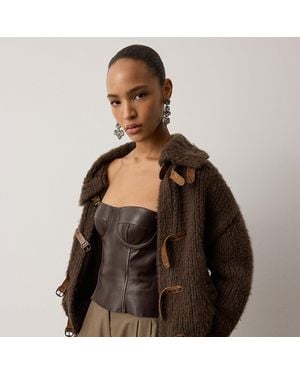 Ralph Lauren Gebreid Kasjmier Pilotenjack - Bruin