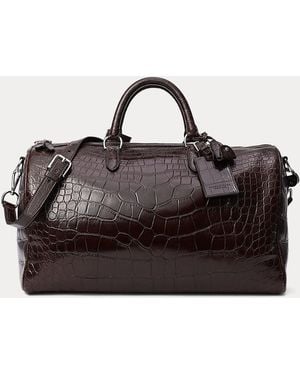 Ralph Lauren Alligator Boston Bag - Brown