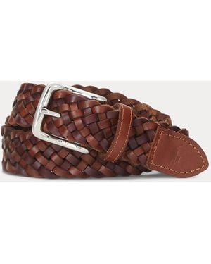 Ralph Lauren Braided Leather Belt - Brown