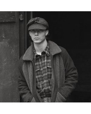 RRL Jacquard Jas Met Fleece Inzetstukken - Bruin