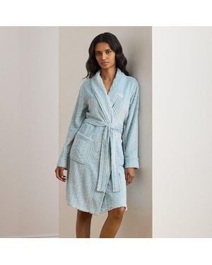 Ralph Lauren Vestaglia in ciniglia con cintura - Blu