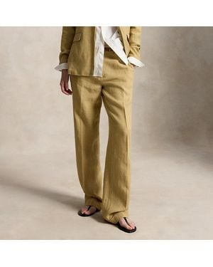 Polo Ralph Lauren Délavé Linen Relaxed Straight Trouser - Natural