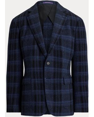 Ralph Lauren Kent Hand-Tailored Plaid Wool Sport Coat - Blue