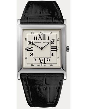 Ralph Lauren Rl867 Silver 32 Mm White Dial - Black